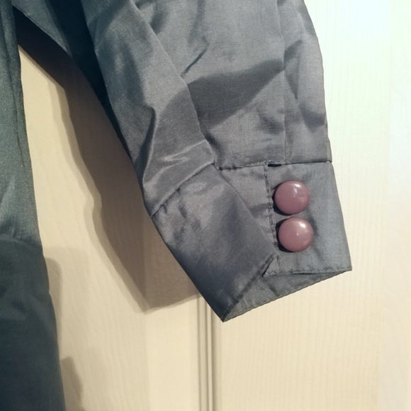 CLAUDIA BARNES Size S Blue Vintage Trench Coat - Picture 4 of 6